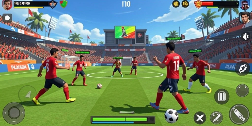Menampilkan karakter utama dalam petualangan.